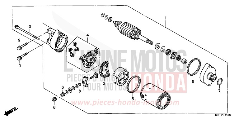 MOTEUR DE DEMARRAGE de Varadero ABS PEARL CONCOURS BLACK (NHA65) 2011